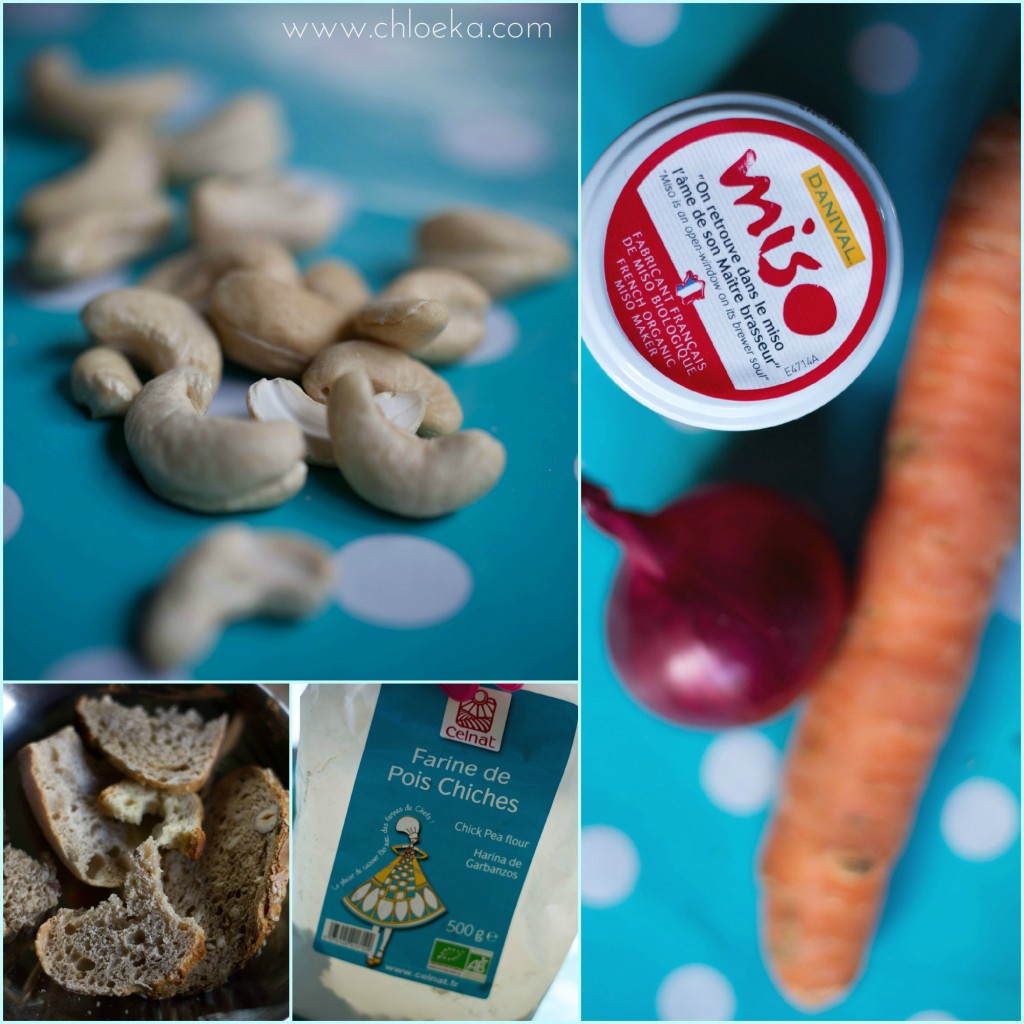 chloeka-moelleux salé aux noix de cajou- mars 2015-ingrédients